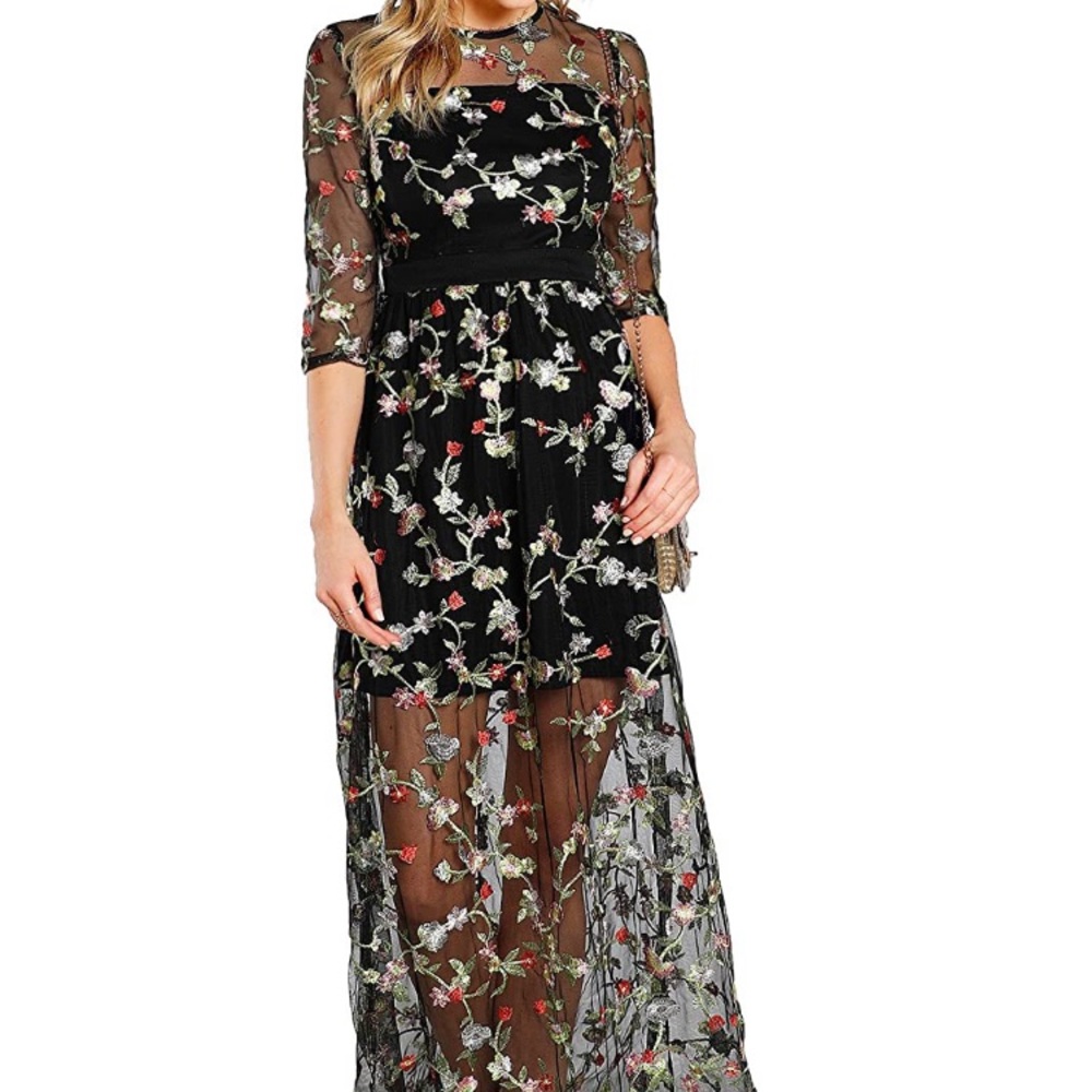 Flower lace maxi dress